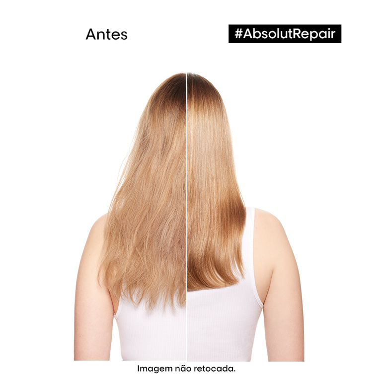 Imagem de antes e depois da aplicação de #Absolut Repair. Imagem não retocada.